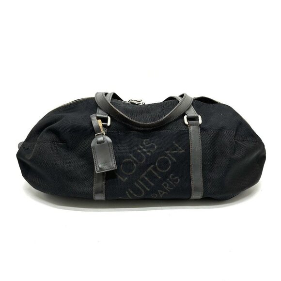 LOUIS VUITTON M93066 Damier-Jean Akatan Hand Bag Shoulder Bag Canvas Black - Picture 1 of 16